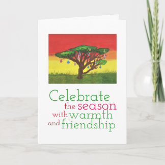 Cartão De Festividades Árvore de Natal da acácia