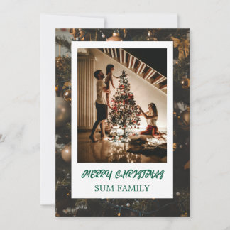 Cartão De Festividades Árvore de Natal da Família Elegante Celebração de