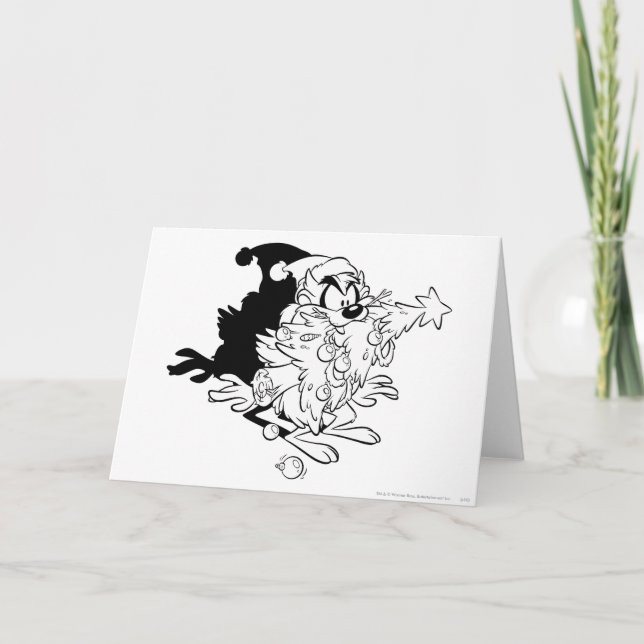 Cartão De Festividades Árvore de Natal da TAZ™ (Frente)