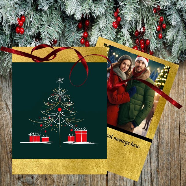 Cartão De Festividades Árvore de Natal de Abstrato moderna (Elegant Presentation With Modern Flair - Abstract Tree Art by Pansylee)