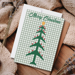 Cartão De Festividades Árvore de Natal de Aviões & Foto Minimalista