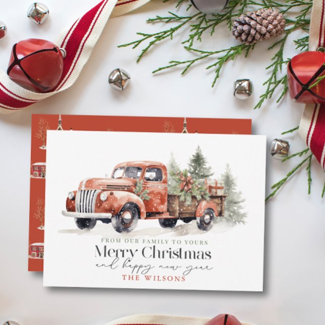Cartão De Festividades Árvore de Natal de Caminhão da Fazenda Vermelha Vi (Criador carregado)