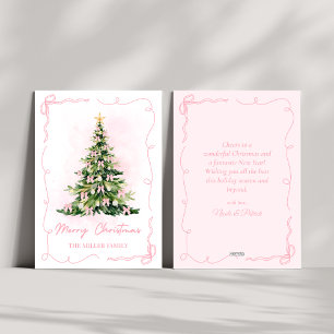 Cartão De Festividades Árvore de Natal de Coquette Rosa Arco Feliz Natal