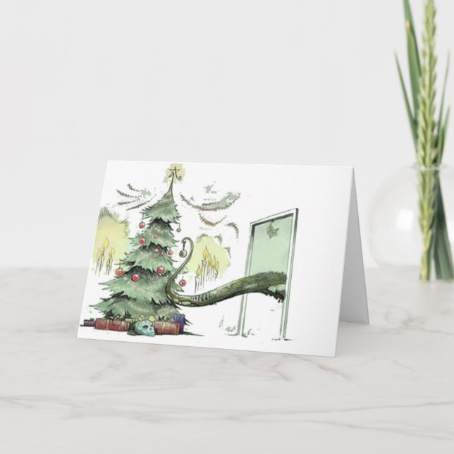Cartão De Festividades Árvore de Natal de Cthulhu (Frente)