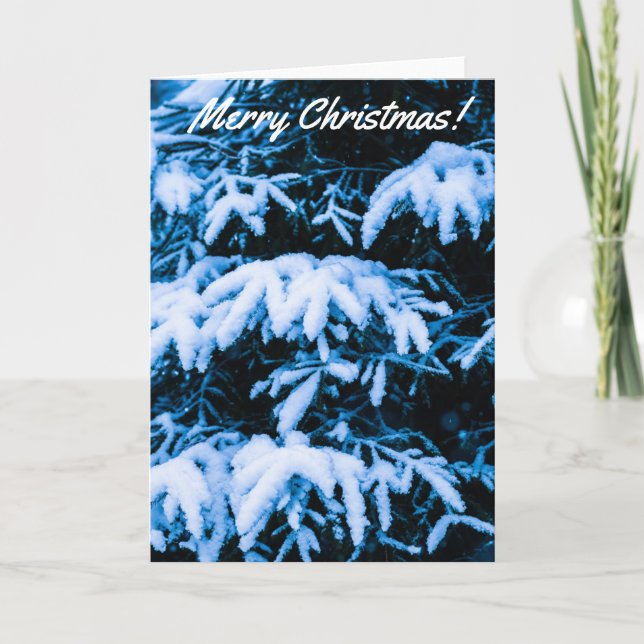 Cartão De Festividades Árvore de Natal de Inverno (Frente)