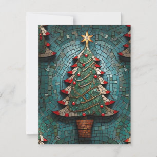 Cartão De Festividades Árvore de Natal de Mosaico
