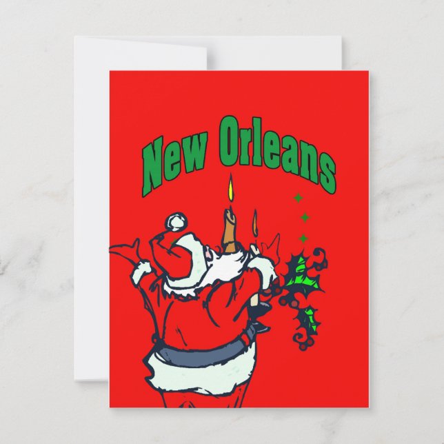 Cartão De Festividades Árvore de Natal de Nova Orleans (Frente)