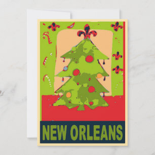 Cartão De Festividades Árvore de Natal de Nova Orleans