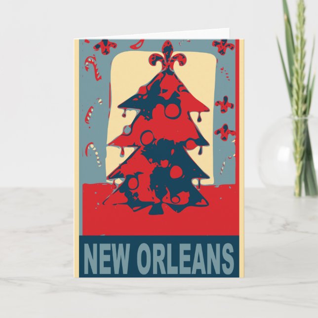 Cartão De Festividades Árvore de Natal de Nova Orleans (Frente)