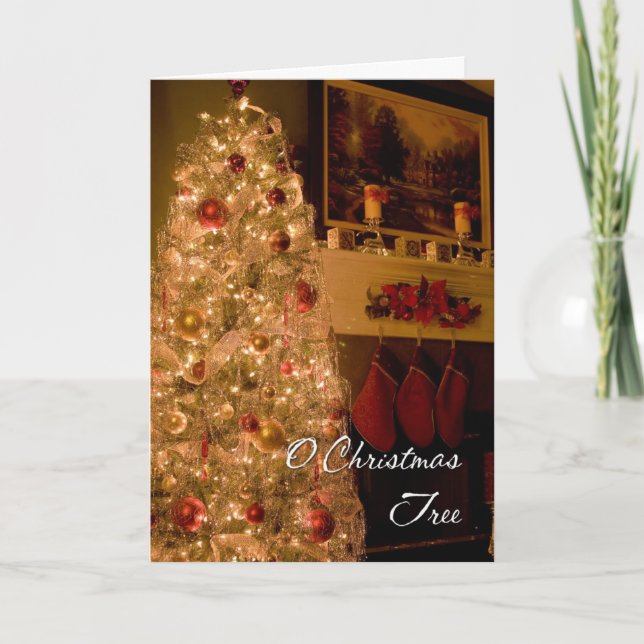 Cartão De Festividades Árvore de Natal de O (Frente)