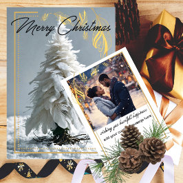 Cartão De Festividades Árvore de Natal de Penas Modernas