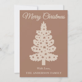 Cartão De Festividades Árvore de Natal de Script Manuscrito de Mocha Mous