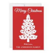Árvore de Natal de Script Manuscrito Vermelho