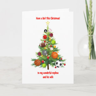 Cartão De Festividades Árvore de Natal de Sobrinho e Esposa Decoram com B