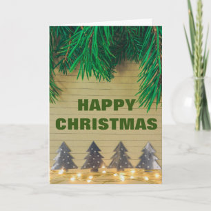 Cartão De Festividades Árvore de Natal decorativa de Natal feliz no Natal