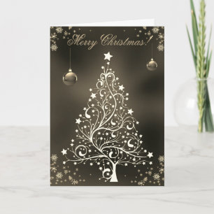 Cartão De Festividades Árvore de Natal decorativa de Natal feliz no Natal