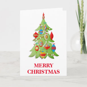 Cartão De Festividades Árvore de Natal decorativa de Natal feliz no Natal