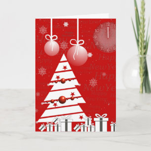 Cartão De Festividades Árvore de Natal decorativa de Natal feliz no Natal