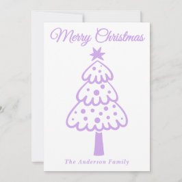 Cartão De Festividades Árvore de Natal Desenhada pela Lavanda Whimsical