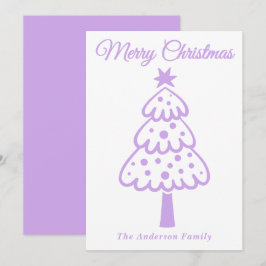 Cartão De Festividades Árvore de Natal Desenhada pela Lavanda Whimsical