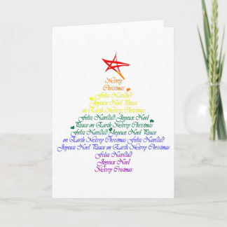 Cartão De Festividades Árvore de Natal do arco-íris