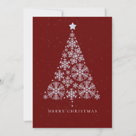 Cartão De Festividades Árvore de Natal do Flasto Vermelho Elegante Corpor