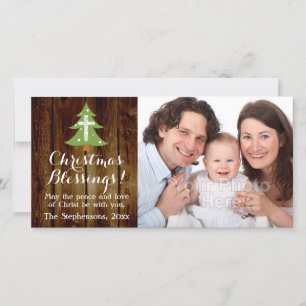 Cartão De Festividades Árvore de Natal do País Vintage