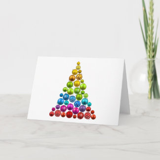 Cartão De Festividades Árvore de Natal do Rainbow Ornament