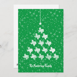 Cartão De Festividades Árvore de Natal do Texas rabiscada sobre o Green H