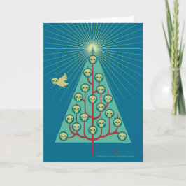 Cartão De Festividades Árvore de Natal dos Pássaros
