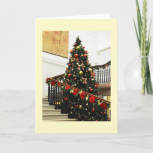 Cartão De Festividades Árvore de Natal e decorações