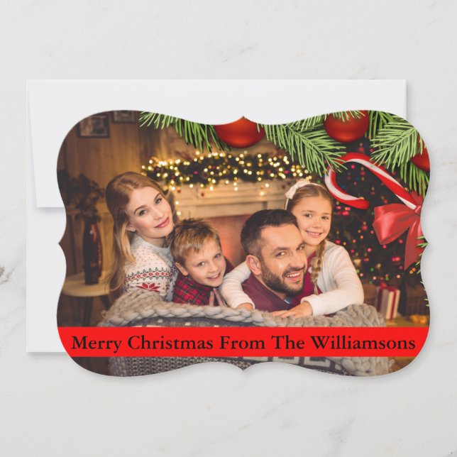 Cartão De Festividades Árvore de Natal e Rico de Candy Cane Corte (Frente)