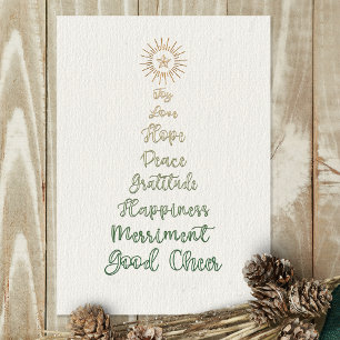 Cartão De Festividades Árvore de Natal Elegante de Tipografia de Script
