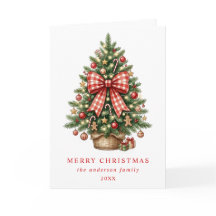 Árvore de Natal em Aquarela Elegante com Laço de G
