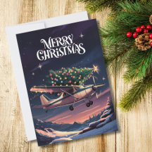 Árvore de Natal em Foto de Avião Antigo Engraçada