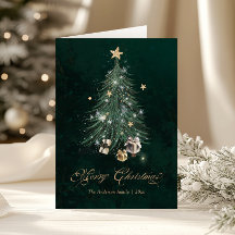 Árvore de Natal em Grafia Dourada Elegante