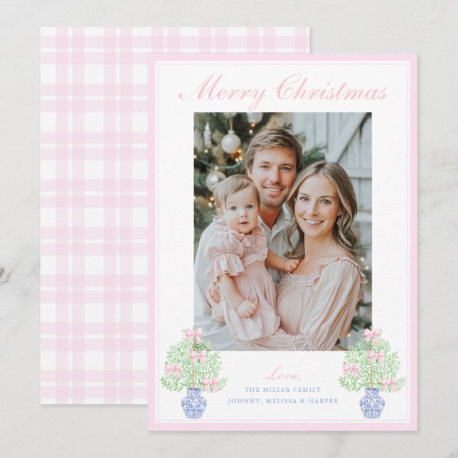 Cartão De Festividades Árvore de Natal em Jarro de Gengibre Grandmillenni (Frente/Verso)