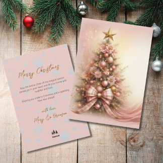 Cartão De Festividades Árvore de Natal em Letra Elegante Não Foto Aquarel