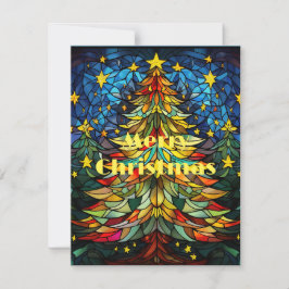 Cartão De Festividades Árvore de Natal em Vidro Pintado