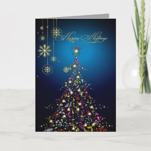 Cartão De Festividades Árvore de Natal Espelhante PixDezines DIY cor...