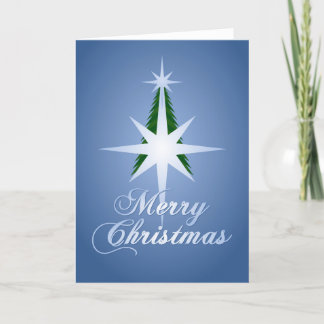 Cartão De Festividades Árvore de Natal Estrela de Belém (Azul)