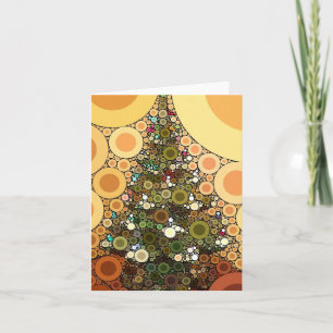 Cartão De Festividades Árvore de Natal Feliz Feriados Círculo Mosaico