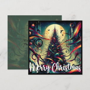 Cartão De Festividades Árvore de Natal Gótica ao Luar