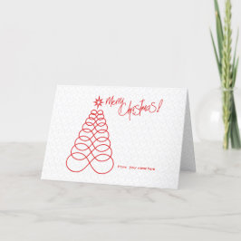 Cartão De Festividades Árvore de Natal Infinita de Amor - Vermelho e Prat