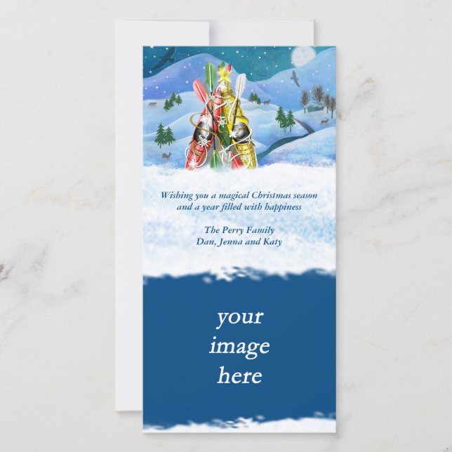 Cartão De Festividades Árvore de Natal Kayak - Maravilhas da Natureza (Frente)