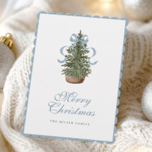 Árvore de Natal Laço Azul Natalino Préppy