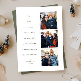 Cartão De Festividades Árvore de Natal mínima moderna - três fotos