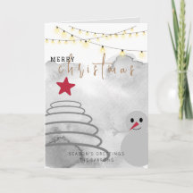 Árvore de Natal mínima | Red Star Snowman