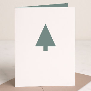 Cartão De Festividades Árvore de Natal mínima Sage Green Clean Simple