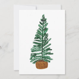 Cartão De Festividades Árvore de Natal minimalista aquarela